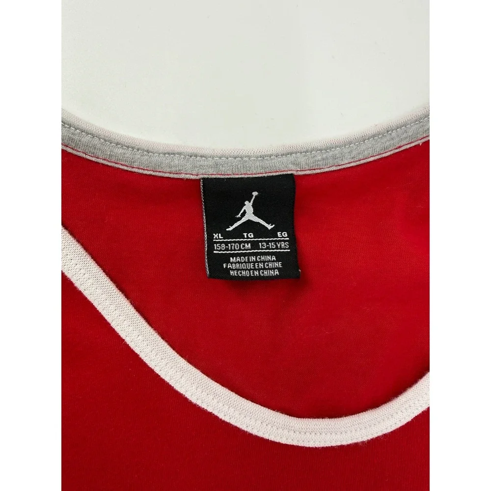 Jordan Jumpman Chicago Skyline Tank Top Kids XL Red Cotton Graphic Sportswear
